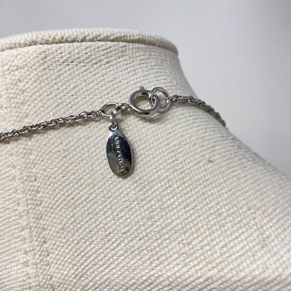 Ann Taylor Crystal Drop Necklace Silver-Tone Long‎ Classic Elegant Dressy - Picture 7 of 11